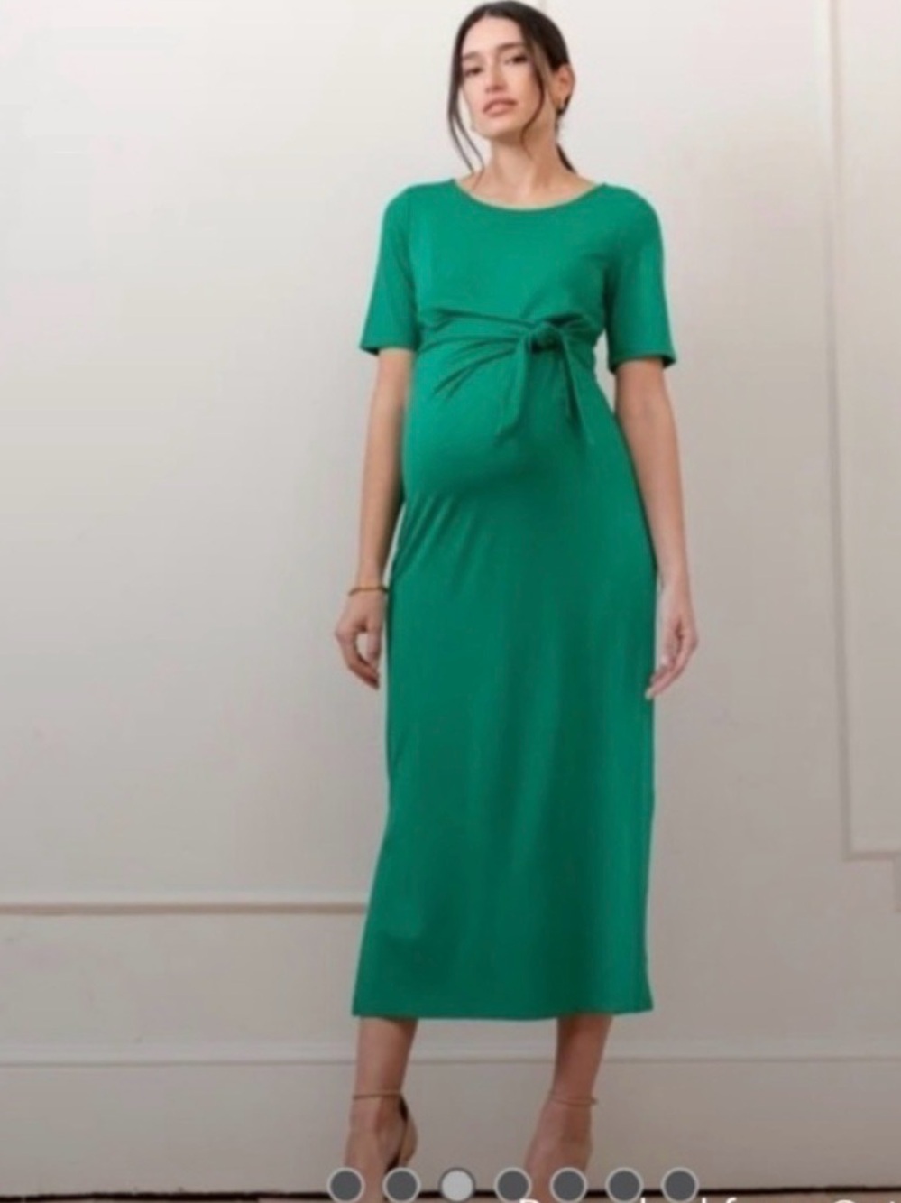 NWT Seraphine Ponte Roma Emerald Green Tie-Waist Midi Dress Size 10 - Picture 11 of 11